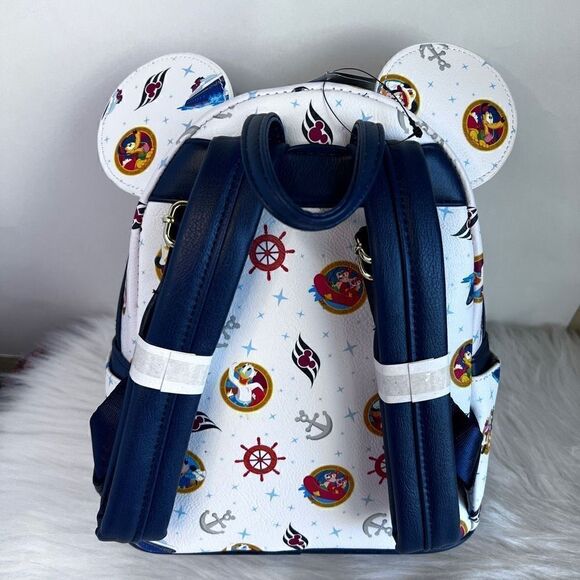 Wish Loungefly White AOP Backpack Disney Cruise Line DCL SOLD OUT In Hand - Picture 5 of 9